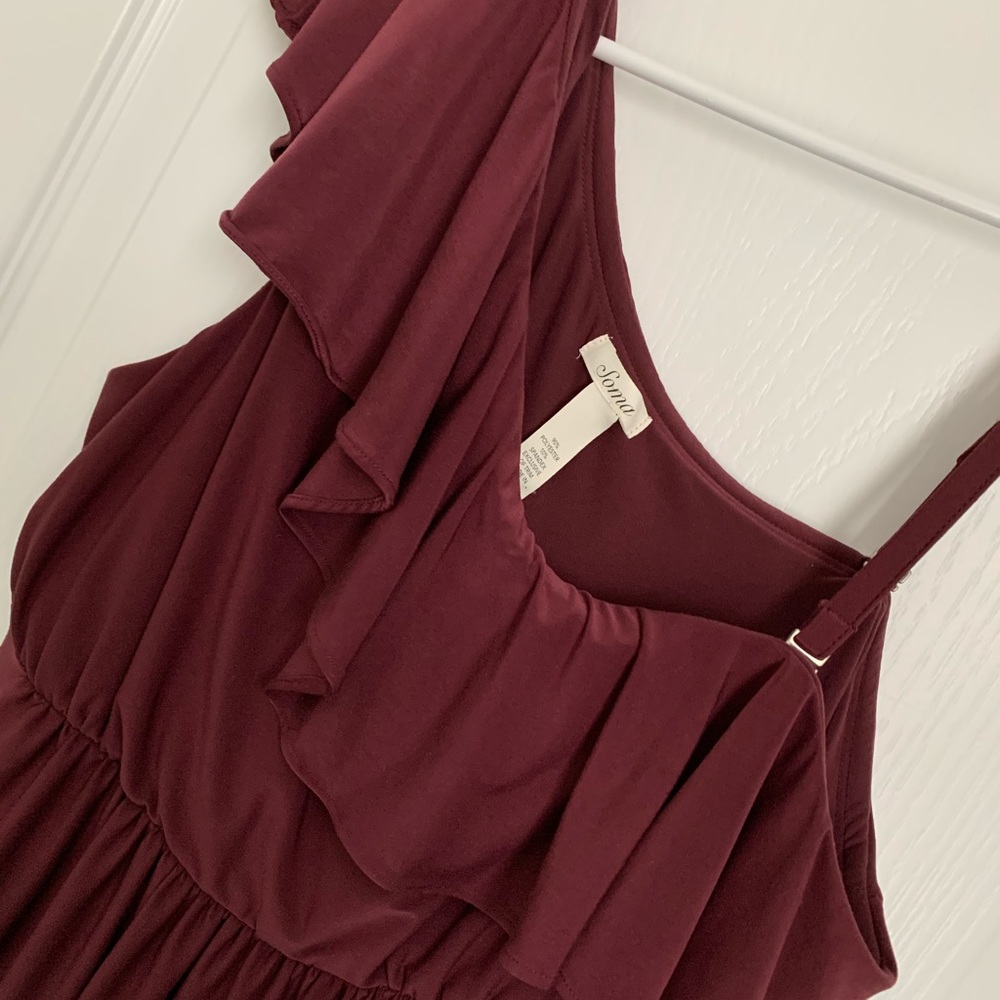NWT Burgundy Soma One Shoulder Dress - Large